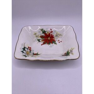 Royal Albert Poinsettia Sweet Meat Nut Dish Bone China England